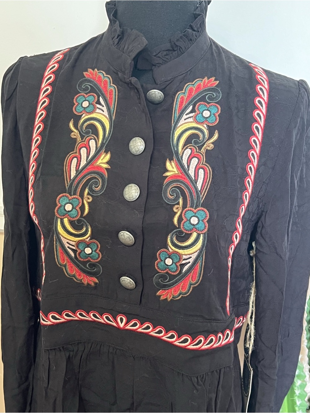 Double D Ranch Black Embroidered Blouse
